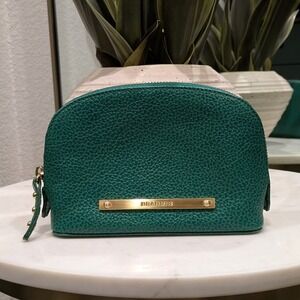 Brahmin Make Up Bag Green Leather Accessories Bag Zero Stains